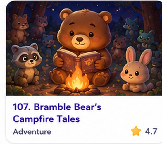 Bramble Bear’s Campfire Tales — free story puzzle game starring Bramble Bear