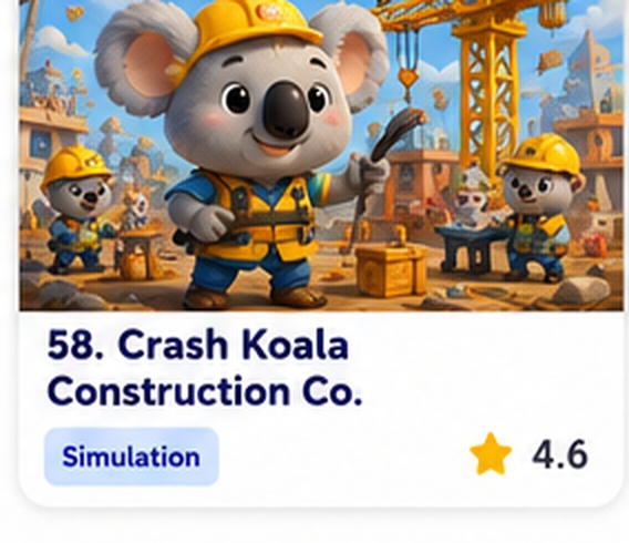 Crash Koala Construction Co. — free construction game starring Crash Koala