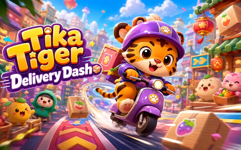 Tika Tiger Delivery Dash — free racing game starring Tika Tiger