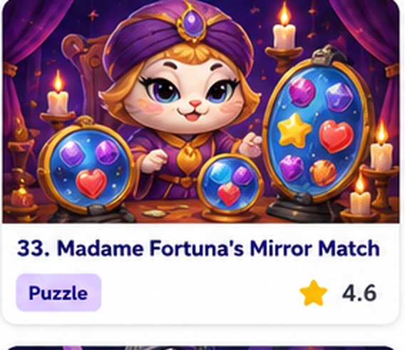 Madame Fortuna’s Mirror Match — free match puzzle game starring Madame Fortuna