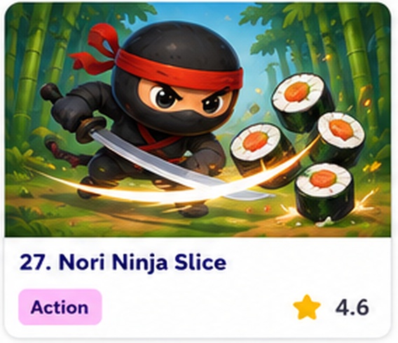 Nori Ninja Slice — free arcade game starring Nori Ninja