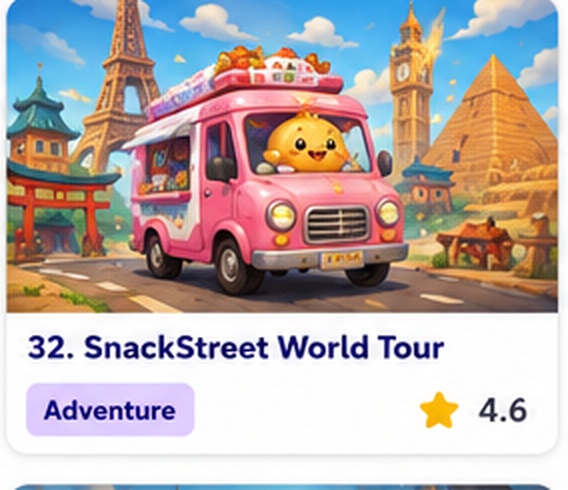 SnackStreet World Tour — free puzzle adventure game starring SnackStreet Squad