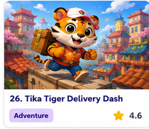 Tika Tiger Delivery Dash — free racing game starring Tika Tiger