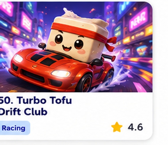 Turbo Tofu Drift Club — free racing game starring Turbo Tofu