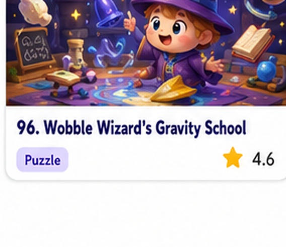 Wobble Wizard’s Gravity School — free gravity puzzle game starring Wobble Wizard
