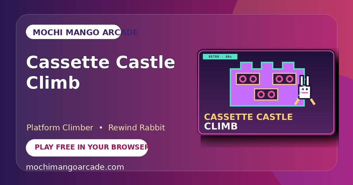 Cassette Castle Climb — free platform climber game starring Rewind Rabbit