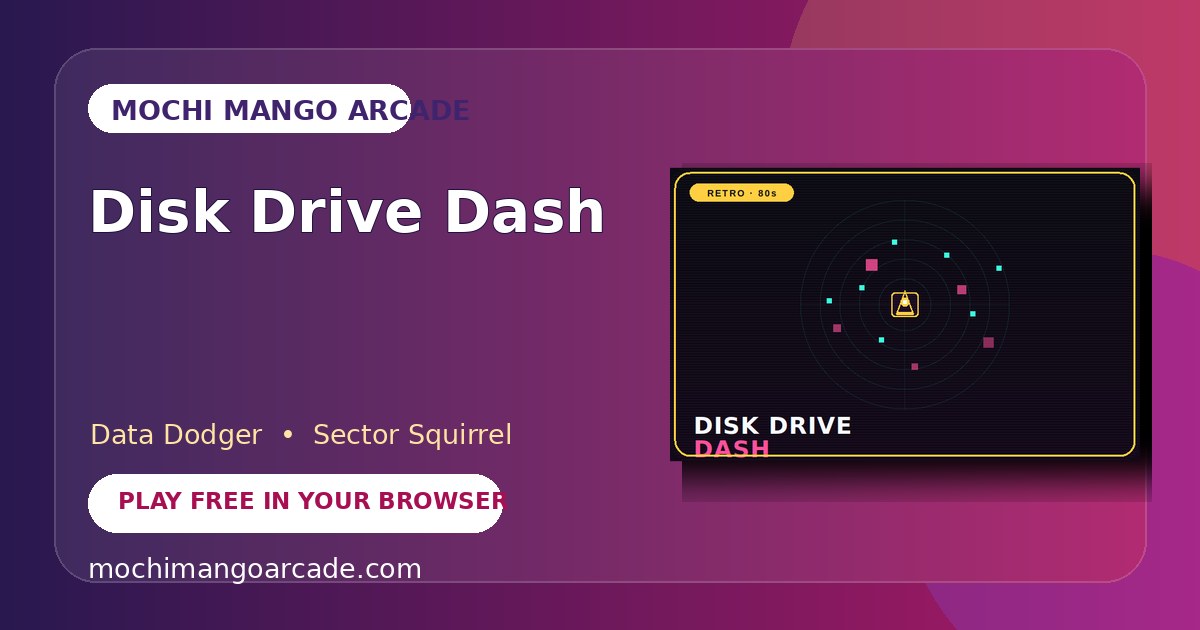 Disk Drive Dash — free data dodger game starring Sector Squirrel
