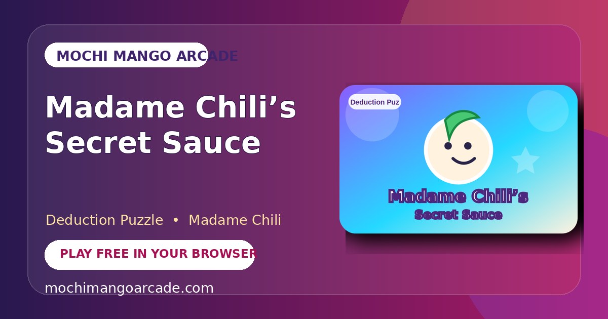 Madame Chili’s Secret Sauce — free deduction puzzle game starring Madame Chili