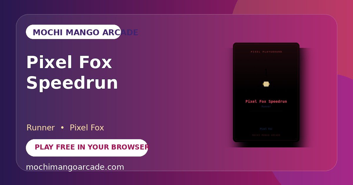 Pixel Fox Speedrun — free runner game starring Pixel Fox