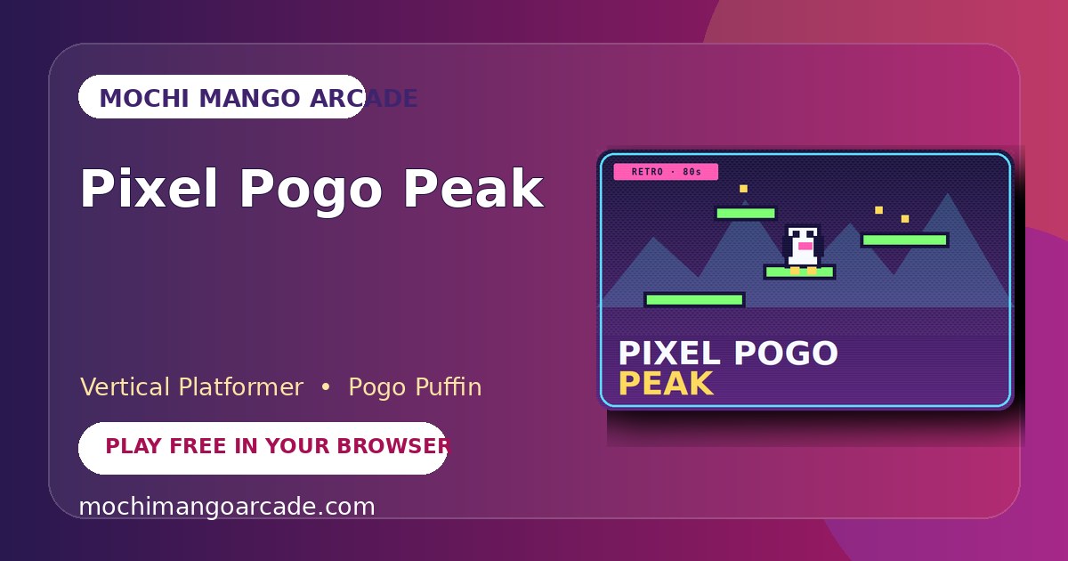 Pixel Pogo Peak — free vertical platformer game starring Pogo Puffin