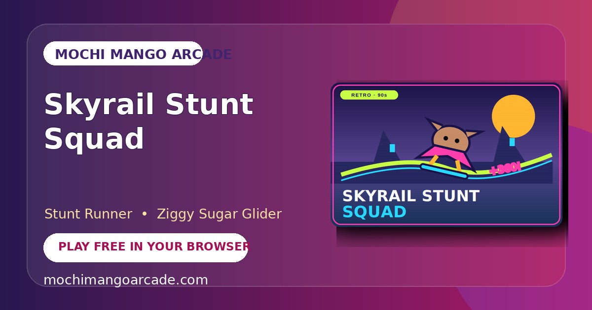 Skyrail Stunt Squad — free stunt runner game starring Ziggy Sugar Glider